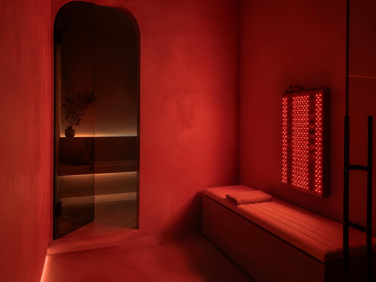 Red light therapy room